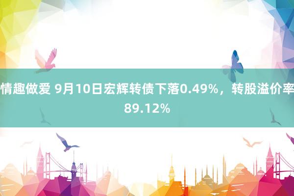 情趣做爱 9月10日宏辉转债下落0.49%，转股溢价率89.12%