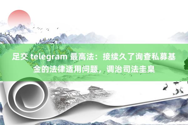 足交 telegram 最高法：接续久了询查私募基金的法律适用问题，调治司法圭臬