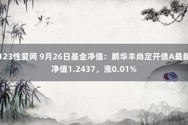 123性爱网 9月26日基金净值：鹏华丰尚定开债A最新净值1.2437，涨0.01%