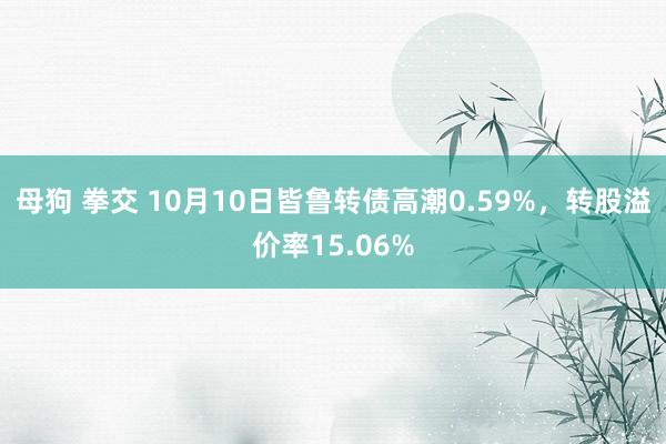 母狗 拳交 10月10日皆鲁转债高潮0.59%，转股溢价率15.06%