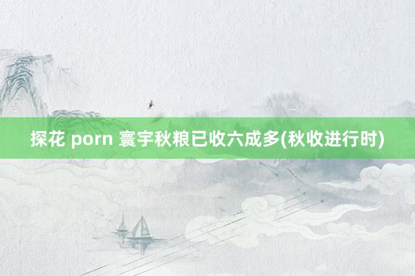 探花 porn 寰宇秋粮已收六成多(秋收进行时)