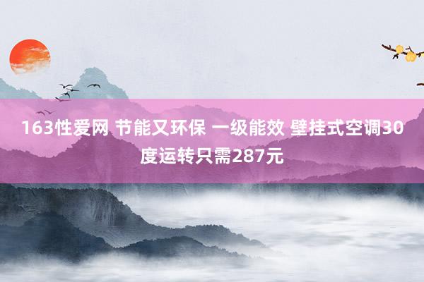 163性爱网 节能又环保 一级能效 壁挂式空调30度运转只需287元