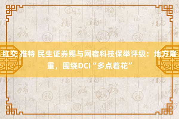 肛交 推特 民生证券赐与网宿科技保举评级：地方隆重，围绕DCI“多点着花”