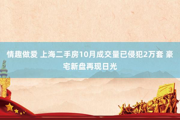 情趣做爱 上海二手房10月成交量已侵犯2万套 豪宅新盘再现日光