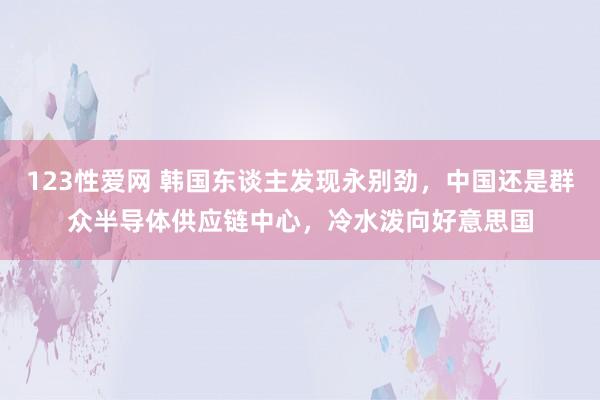 123性爱网 韩国东谈主发现永别劲，中国还是群众半导体供应链中心，冷水泼向好意思国