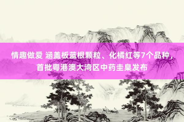 情趣做爱 涵盖板蓝根颗粒、化橘红等7个品种，首批粤港澳大湾区中药圭臬发布