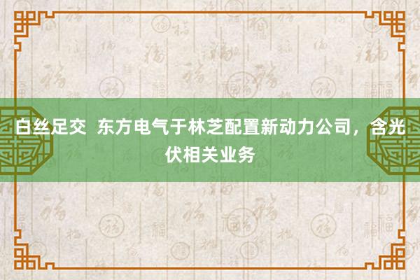 白丝足交  东方电气于林芝配置新动力公司，含光伏相关业务