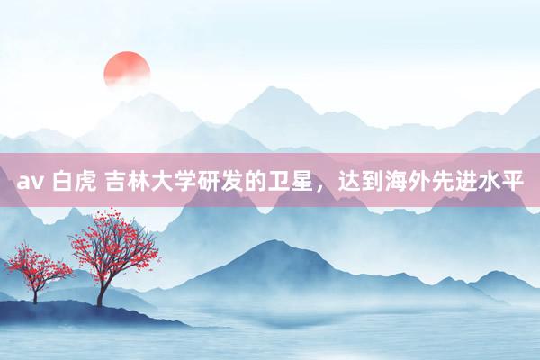 av 白虎 吉林大学研发的卫星，达到海外先进水平